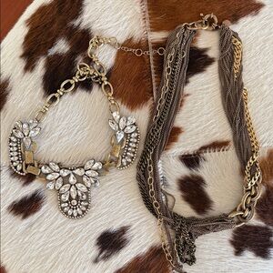 Elegant Gold and Silver Statement Necklace